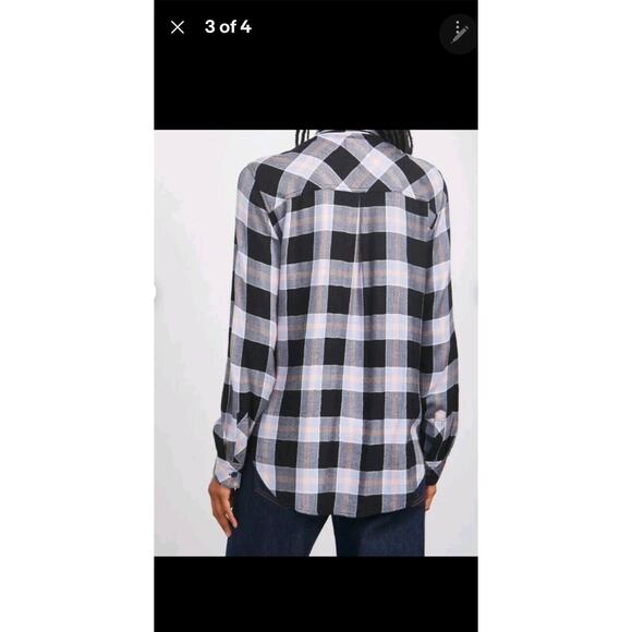 Rails Womens Hunter Flannel in Onyx Periwinle Blush.soze Small - Picture 3 of 4